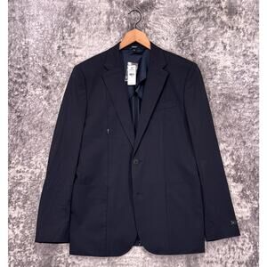 New Express Blazer 40 L Mens Everyday Performance Luxe Blue Sport Coat Jacket